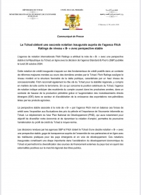Le Tchad obtient une seconde notation inaugurale auprès de l'agence Fitch Ratings de niveau « B-» avec perspective stable https://www.fitchratings.com/research/sovereigns/fitch-assigns-chad-b-idr-outlook-stable-30-10-2024/dodd-frank-disclosure
