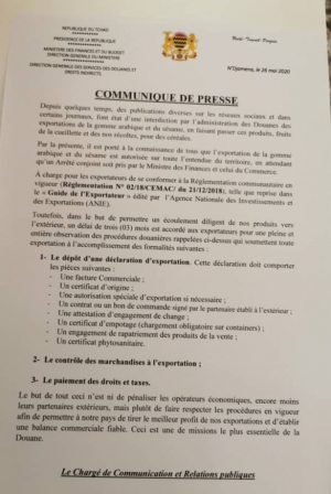 Communiqué de presse