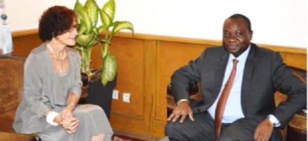 Le Ministre des Finances et du Budget Monsieur MBOGO Ngabo Séli reçoit Madame Evelyne Décorps, Ambassadrice de la France au Tchad