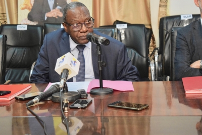 DISCOURS DU SECRETAIRE D’ETAT AUX  FINANCES ET AU BUDGET A L’OCCASION DE LA  SIGNATURE DE LA CONVENTION ENTRE LE GOUVERNEMENT ET LA COTONTCHAD