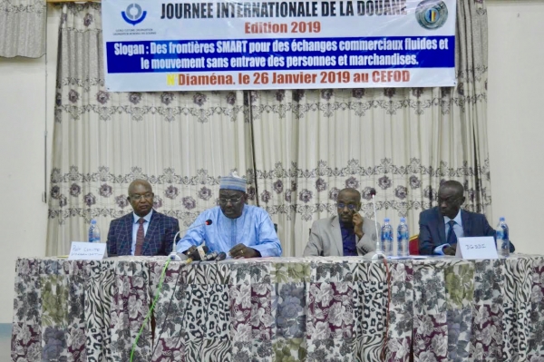 DISCOURS DU MINISTRE DES FINANCES ET DU BUDGET ALLALI MAHAMAT ABAKAR FACE AUX DOUANIERS  JOURNEE INTERNATIONALE DE LA DOUANE EDITION 2019